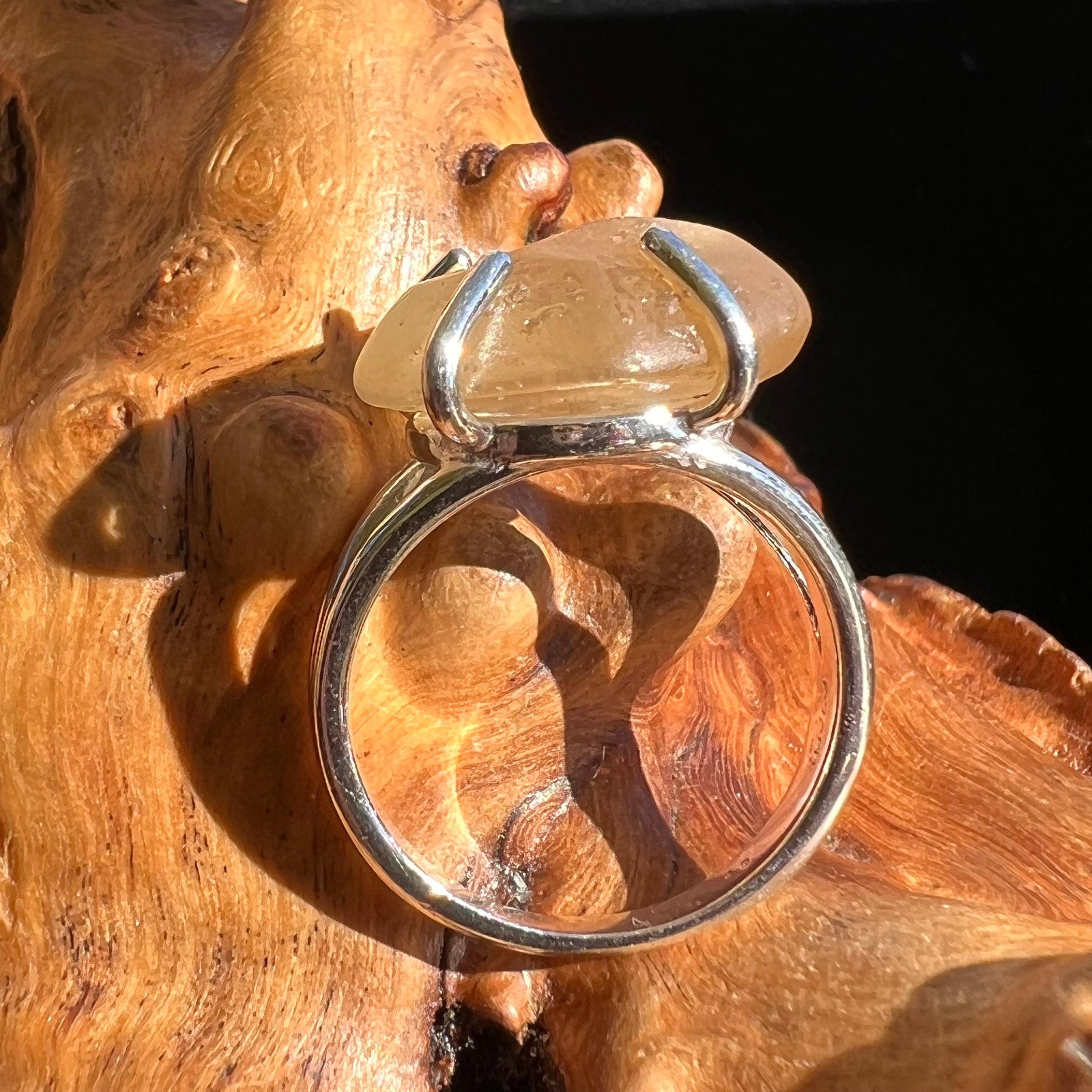 Raw Libyan Desert Glass Ring Size 7 #2986-Moldavite Life