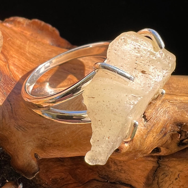 Raw Libyan Desert Glass Ring Size 8.75 #2982-Moldavite Life