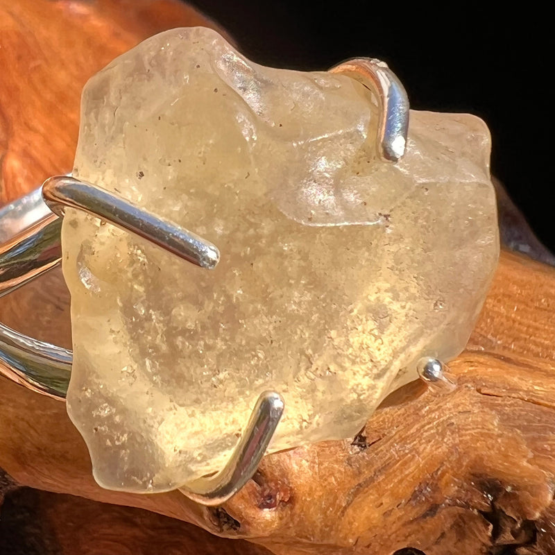 Raw Libyan Desert Glass Ring Size 9.75 #2980-Moldavite Life