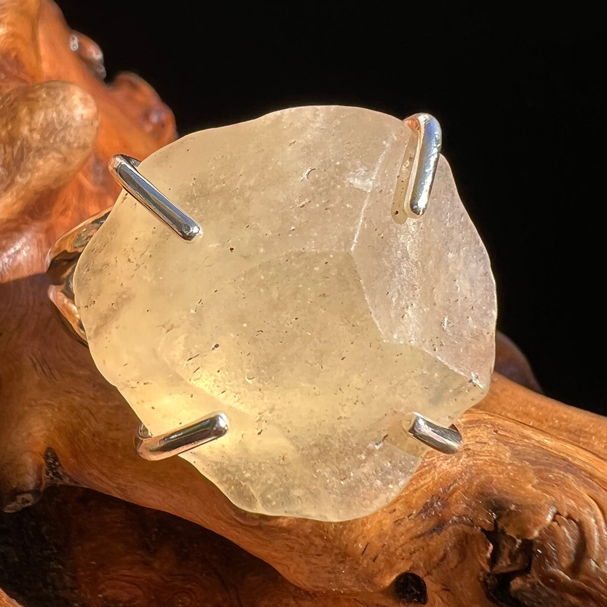 Raw Libyan Desert Glass Ring Size 9.75 #2981-Moldavite Life