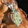 Raw Moldavite Pendant Oval Shape Sterling Silver #2230-Moldavite Life