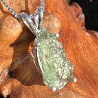 Raw Moldavite Pendant Oval Shape Sterling Silver #2230-Moldavite Life