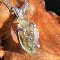 Raw Moldavite Pendant Oval Shape Sterling Silver #2232-Moldavite Life