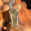 Raw Moldavite Pendant Oval Shape Sterling Silver #2233-Moldavite Life