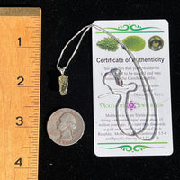 Raw Moldavite Pendant Oval Shape Sterling Silver #2233-Moldavite Life