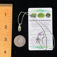 Raw Moldavite Pendant Rectangle Shape Sterling Silver #2234-Moldavite Life