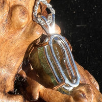 Raw Moldavite Necklace Sterling Silver #2426-Moldavite Life