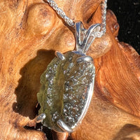 Raw Moldavite Necklace Sterling Silver #2428-Moldavite Life