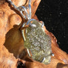 Raw Moldavite Necklace Sterling Silver #2431-Moldavite Life