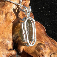 Raw Moldavite Necklace Sterling Silver #2431-Moldavite Life