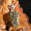 Raw Moldavite Pendant Oval Shape Sterling Silver #2203-Moldavite Life