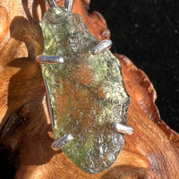 Raw Moldavite Pendant Oval Shape Sterling Silver #2204-Moldavite Life