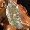 Raw Moldavite Pendant Oval Shape Sterling Silver #2211-Moldavite Life