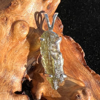 Raw Moldavite Pendant Oval Shape Sterling Silver #2213-Moldavite Life