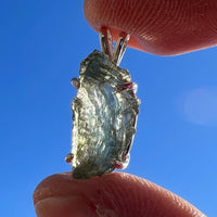 Raw Moldavite Pendant Oval Shape Sterling Silver #2219-Moldavite Life