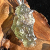 Raw Moldavite Pendant Oval Shape Sterling Silver #2220-Moldavite Life
