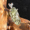 Raw Moldavite Pendant Oval Shape Sterling Silver #2225-Moldavite Life
