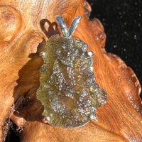 Raw Moldavite Pendant Sterling Silver #2302-Moldavite Life