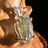 Raw Moldavite Pendant Sterling Silver #3129-Moldavite Life