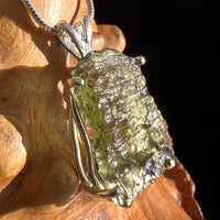 Raw Moldavite Pendant Sterling Silver #3130-Moldavite Life