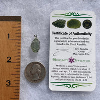 Raw Moldavite Pendant Sterling Silver #3138-Moldavite Life