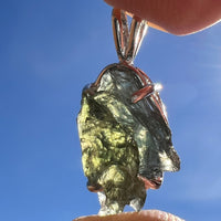 Raw Moldavite Pendant Sterling Silver #3152-Moldavite Life