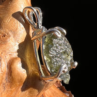 Raw Moldavite Pendant Sterling Silver #5035-Moldavite Life