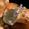 Raw Moldavite Pendant Sterling Silver #5035-Moldavite Life