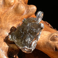 Raw Moldavite Pendant Sterling Silver #5036-Moldavite Life