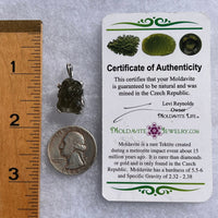 Raw Moldavite Pendant Sterling Silver #5036-Moldavite Life