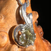 Raw Moldavite Pendant Sterling Silver #5037-Moldavite Life
