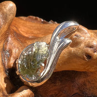 Raw Moldavite Pendant Sterling Silver #5037-Moldavite Life