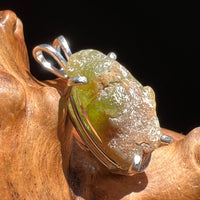 Raw Peridot Crystal Pendant Sterling Silver #2654-Moldavite Life