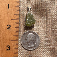 Raw Peridot Crystal Pendant Sterling Silver #2655-Moldavite Life