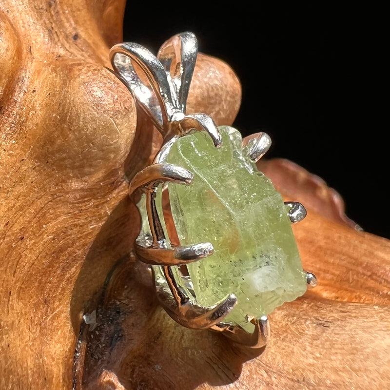 Raw Peridot Crystal Pendant Sterling Silver #2662-Moldavite Life