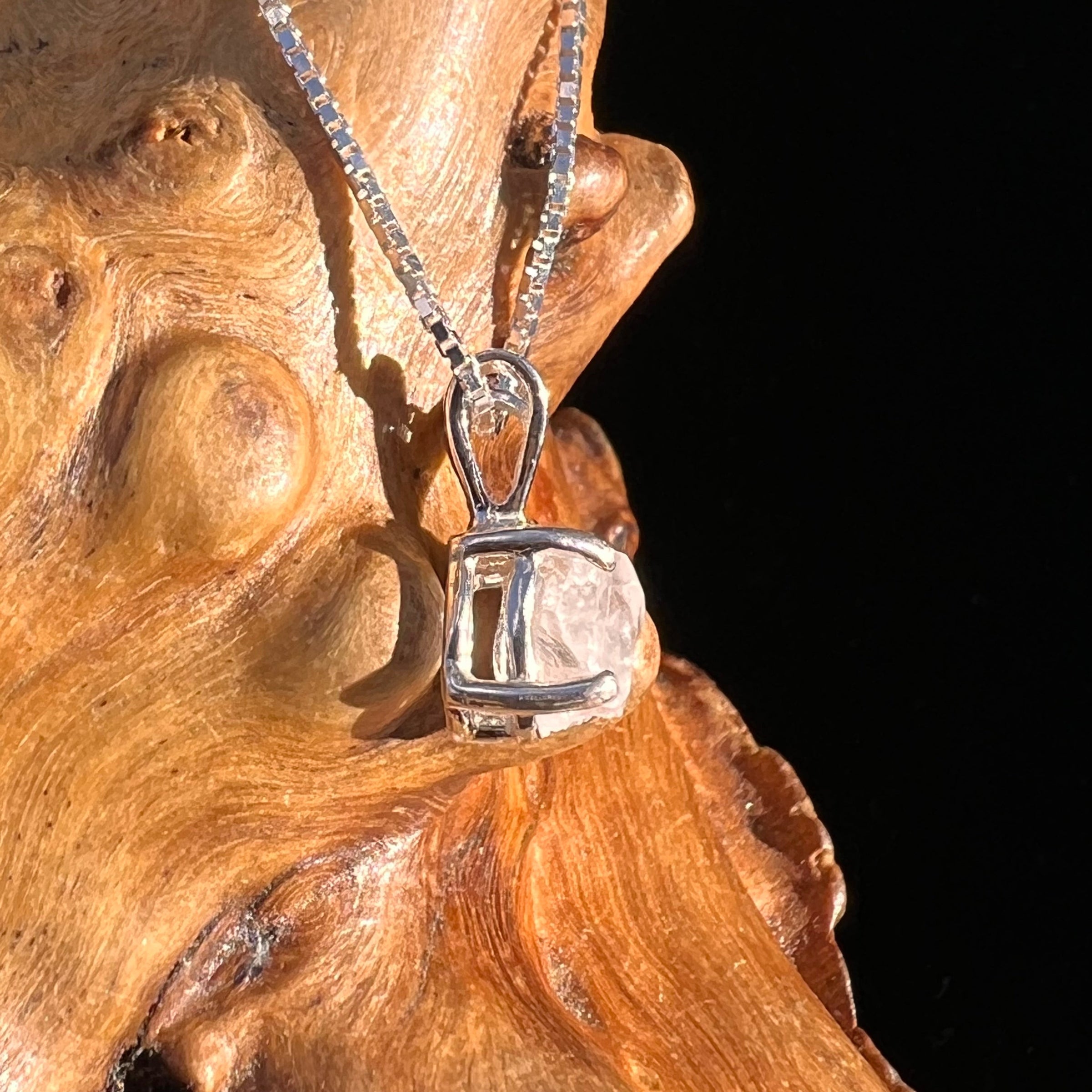 Raw Phenacite Crystal Necklace Sterling #3934-Moldavite Life