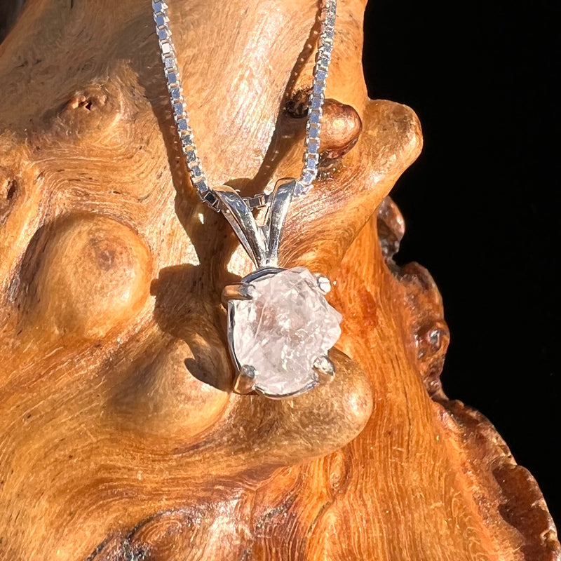 Raw Phenacite Crystal Necklace Sterling #3934-Moldavite Life