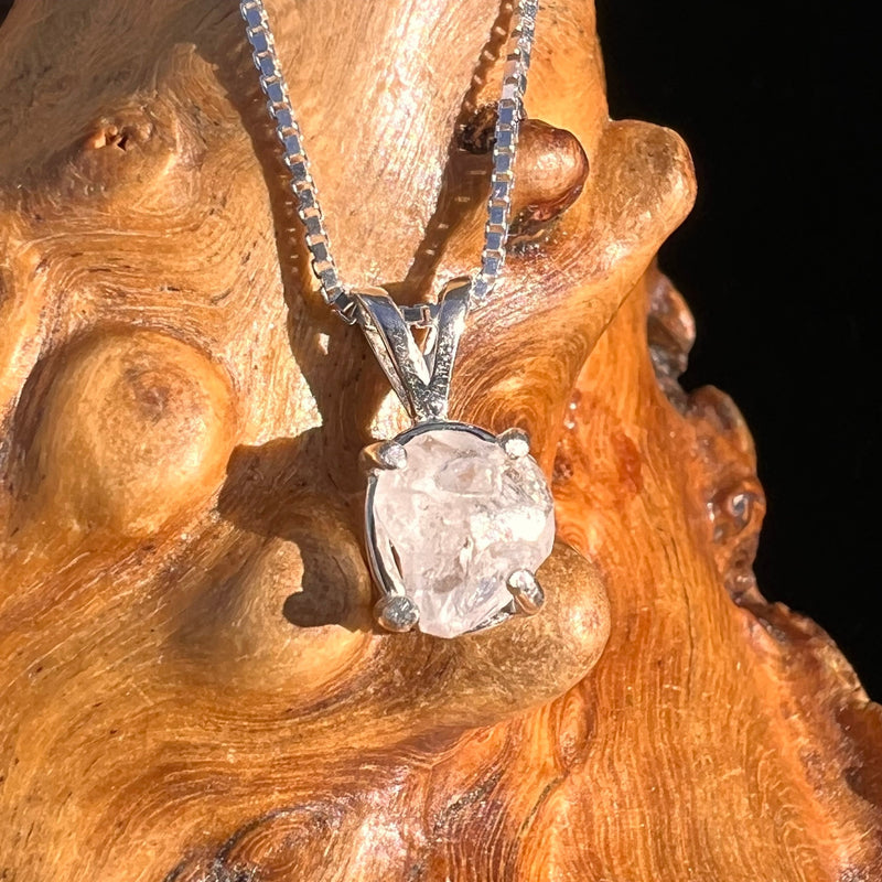 Raw Phenacite Crystal Necklace Sterling #3935-Moldavite Life