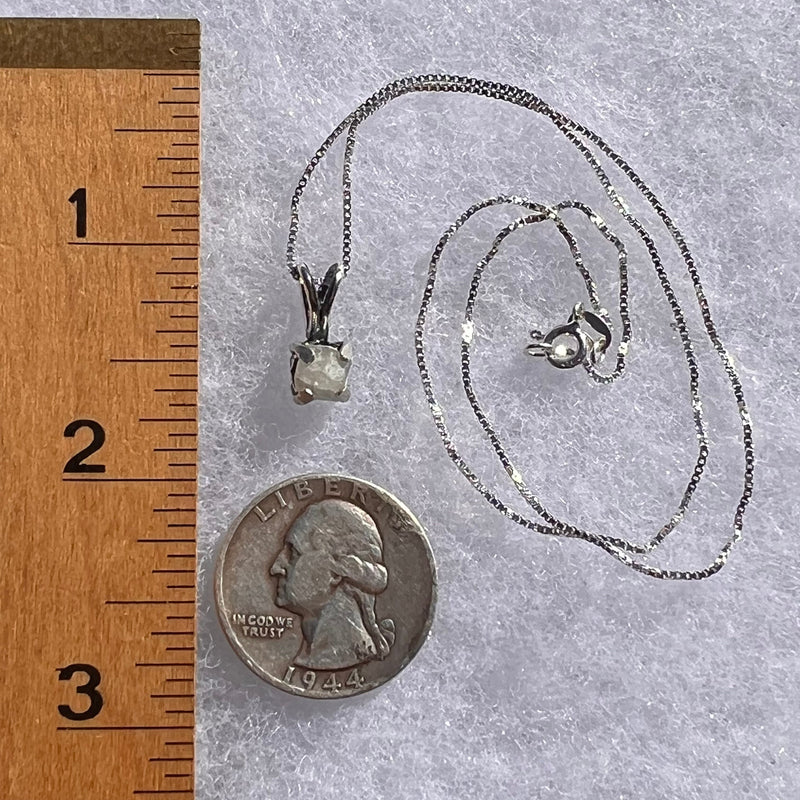 Raw Phenacite Pendant Necklace Sterling #3952-Moldavite Life