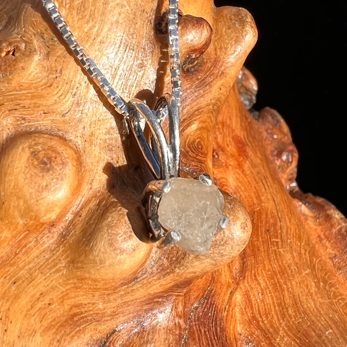 Raw Phenacite Pendant Necklace Sterling #3958-Moldavite Life