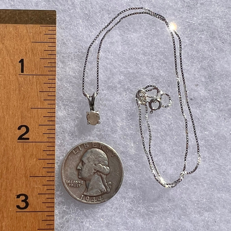 Raw Phenacite Pendant Necklace Sterling #3960-Moldavite Life