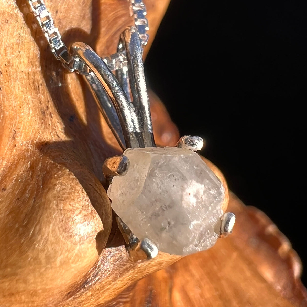 Raw Phenacite Pendant Necklace Sterling #3962-Moldavite Life