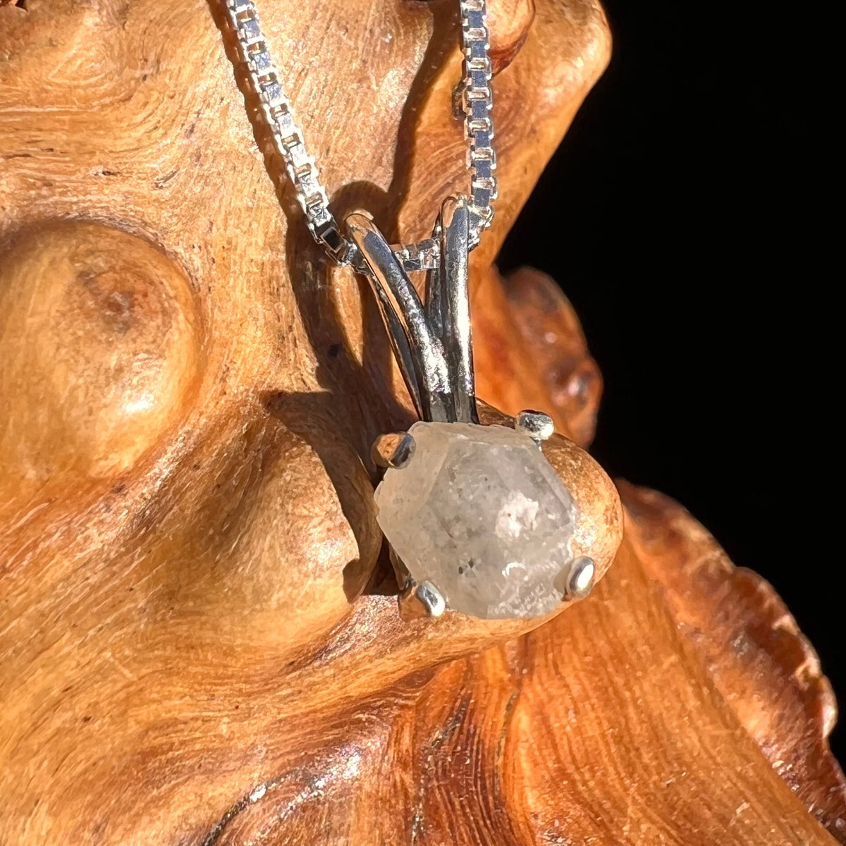 Raw Phenacite Pendant Necklace Sterling #3962-Moldavite Life
