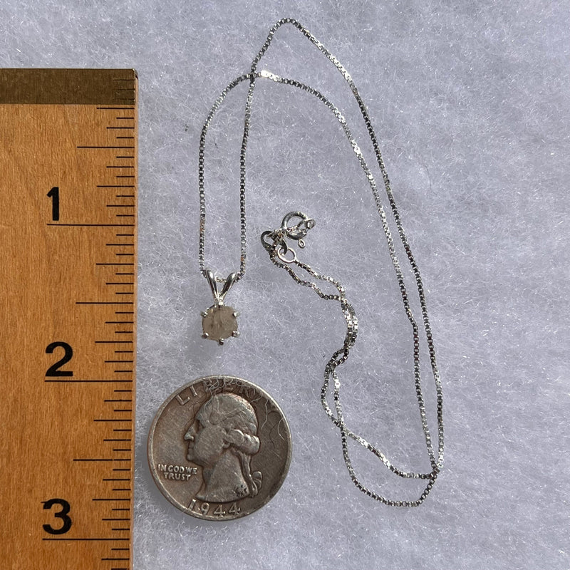 Raw Phenacite Pendant Necklace Sterling #3965-Moldavite Life