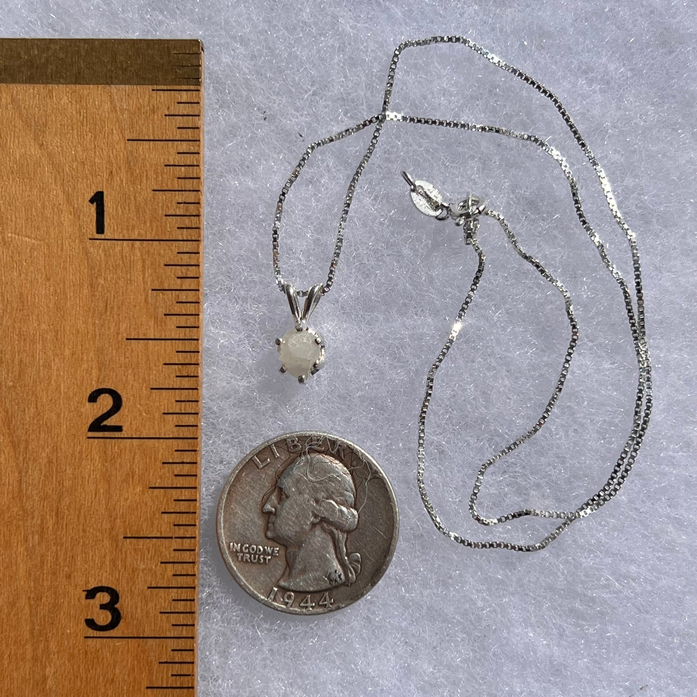 Raw Phenacite Pendant Necklace Sterling #3966-Moldavite Life