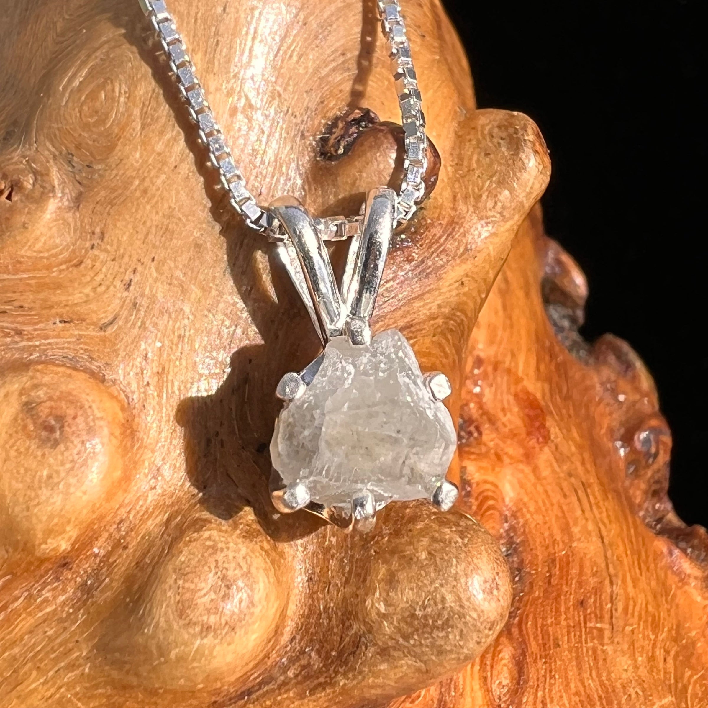 Raw Phenacite Pendant Necklace Sterling #3967-Moldavite Life