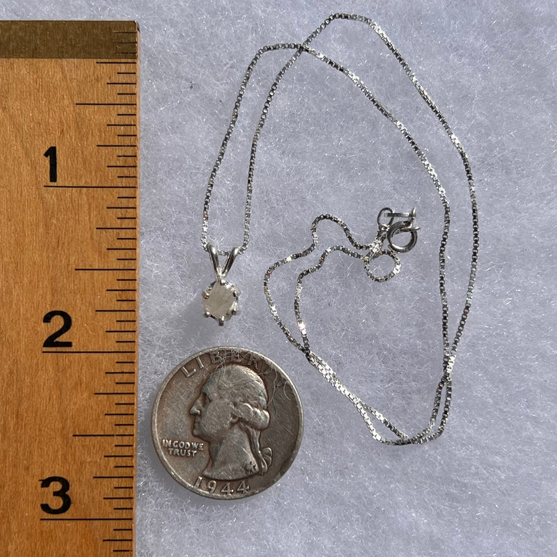 Raw Phenacite Pendant Necklace Sterling #3968-Moldavite Life