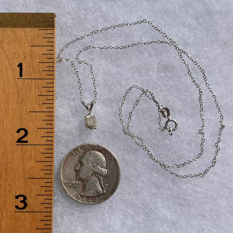 Raw Phenacite Pendant Necklace Sterling #3972-Moldavite Life