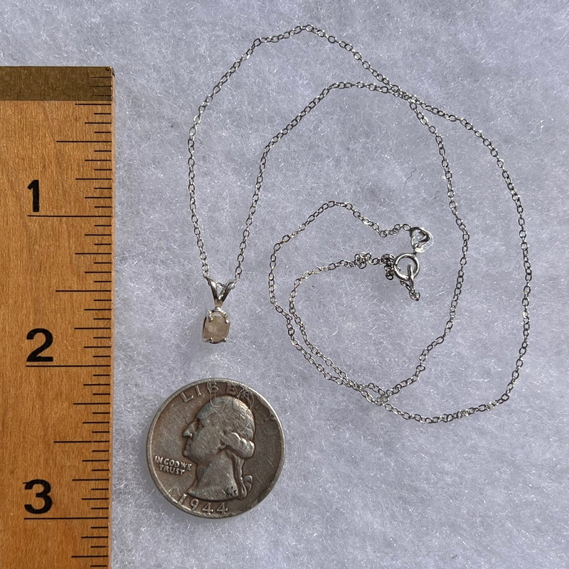 Raw Phenacite Pendant Necklace Sterling #3976-Moldavite Life