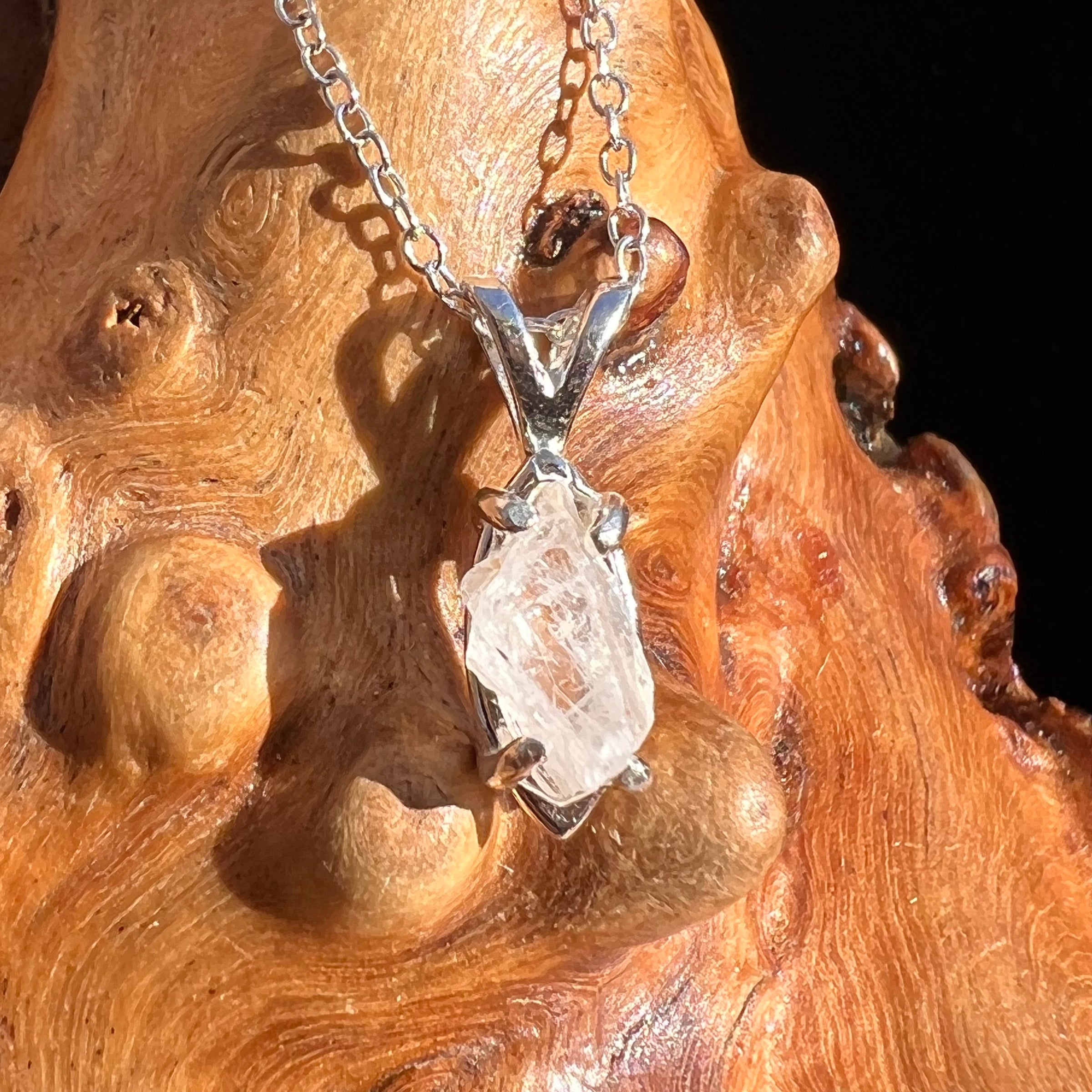 Raw Phenacite Pendant Necklace Sterling Nigerian #3411-Moldavite Life
